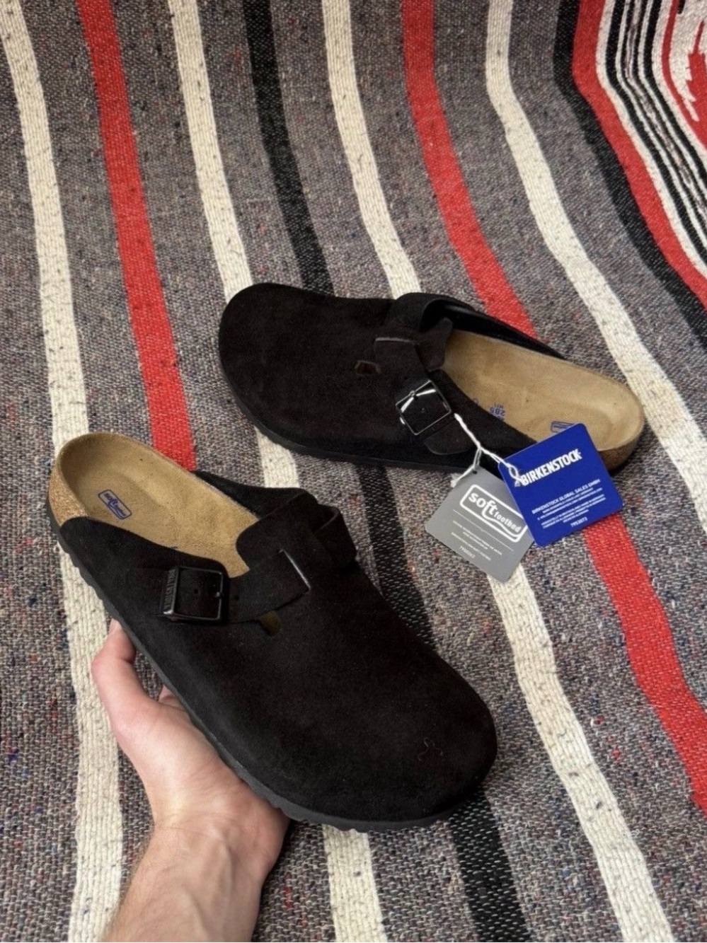 BIRKENSTOCK BOSTON BLACK BASIC SLIPPER WOMENS 9 MENS 7 NO BOX OPEN TO OFFERS